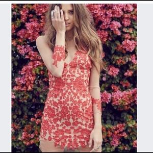 For Love & Lemons Lace Mesh Dress